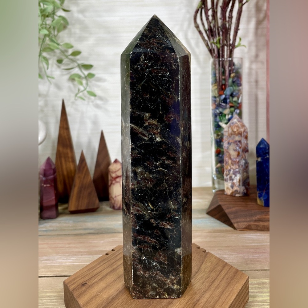 1855 Large Astrophyllite Garnet Crystal Tower